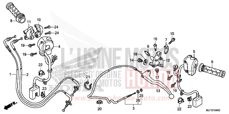 HEBELGRIFF/SCHALTER/KABEL (CTX700A) von CTX700 ABS DARKNESS BLACK METALLIC (NH463) von 2014